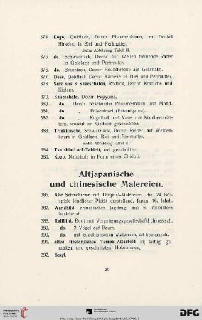 Altjapanische und chinesische Malereien (Nr. 386-392)
