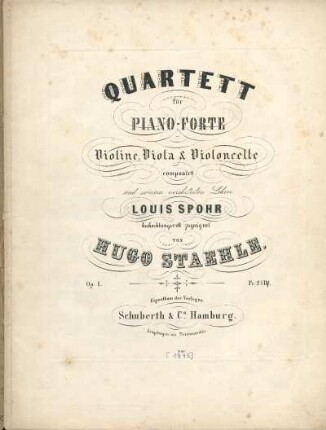 Quartett für Piono-Forte, Violine, Viola & Violoncelle [Druck]
