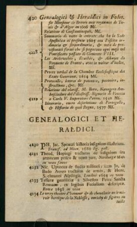 420-444, Genealogici et Heraldici - Oratores