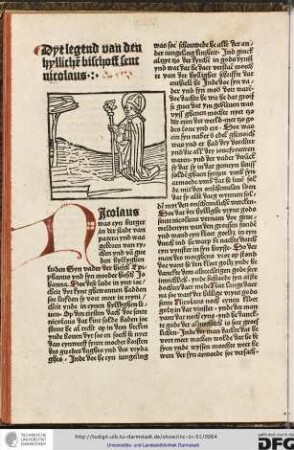 Nicolaus was eyn burger in der stadt van Patera ynd was geboren van rychen ynd van gueden hyllyghen luden...