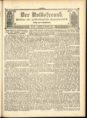 Ausgabe vom Sonntag, den 28. November 1909.