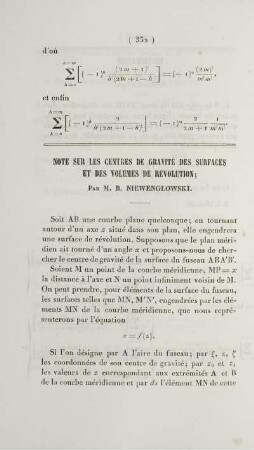 Note sur les centres de gravité des surfaces et des volumes de révolution.