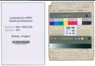 Entnazifizierung Irmgard Bideau , geb. 08.03.1920 (Aerztin)