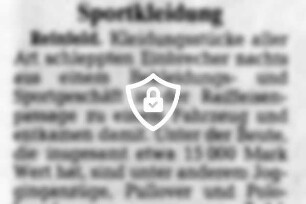Einbrecher erbeuteten Sportbekleidung