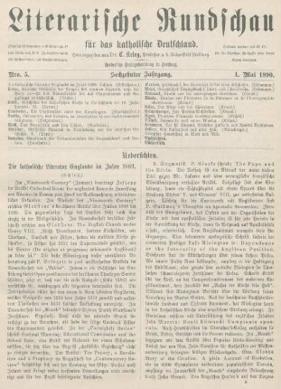 129-134 Die katholische Literatur Englands im Jahre 1889 : Schluß