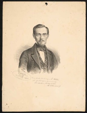 Portrait des Bauakademiestudenten Wilhelm Oltmann: Dem Freund Fritz Müller gewidmetes Portrait