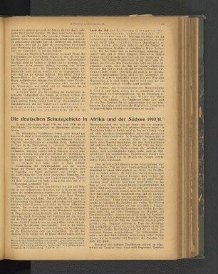 Die deutschen Schutzgebiete in Afrika und der Südsee 1910/11.