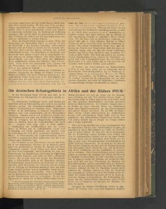 Die deutschen Schutzgebiete in Afrika und der Südsee 1910/11.