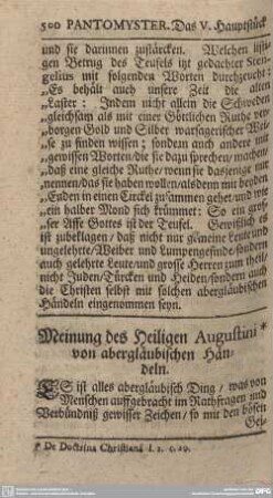 Meining des Heiligen Augustini von abergläubischen Händeln.