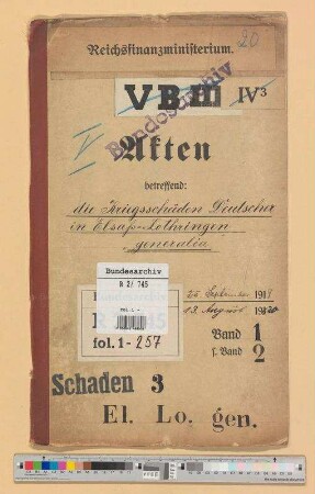 Kriegsschäden Deutscher in Elsaß-Lothringen: Bd. 1