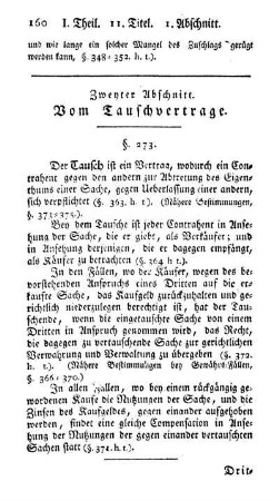 Zweyter Abschnitt. Vom Tauschvertrage.