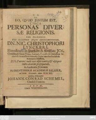 De Eo, Quod Iustum Est, Circa Personas Diversae Religionis