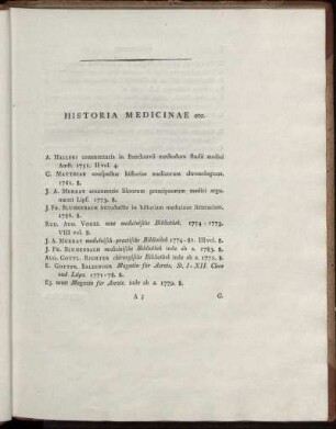 Historia Medicinae etc.