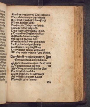 Der fünffte Psalm Dauids/Im Thon/ Nun freut euch ir lieben ...