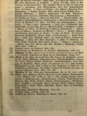 Katalog der Bibliothek des Polytechnischen Vereines für Bayern. 1862 = Nachtr. 2
