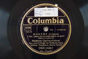 Boheme : 3. Akt: "Wenn es mit euch beiden so steht" (Quando s'è come voi) / (G. Puccini)