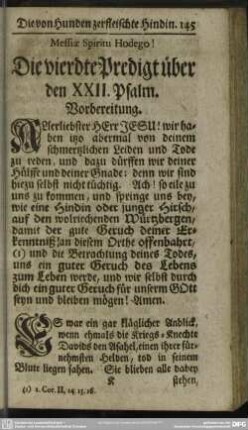 Die vierdte Predigt über den XXII. Psalm
