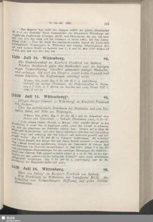 85. [1520, Juli 14. Wittenberg]