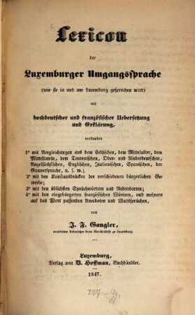 Lexikon der Luxemburger Umgangssprache 