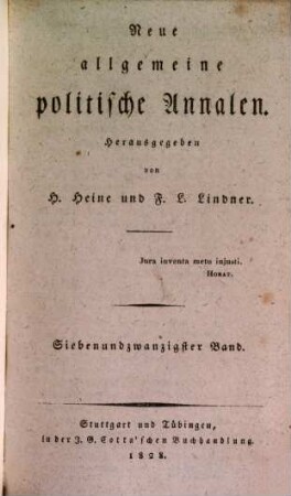 Neue allgemeine politische Annalen. 1828,2, 1828, [2] = Bd. 27