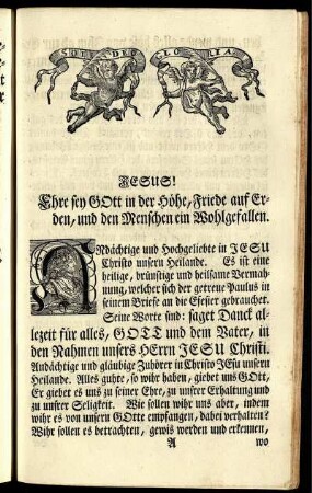 Jesus ! Ehre sey Gott in der Höhe, Friede auf Erden, und den Menschen ein Wohlgefallen ...