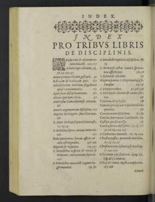 Index pro tribus libris