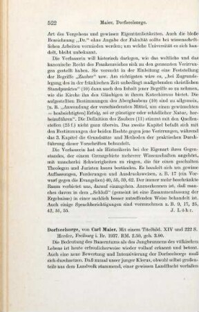 522-524 [Rezension] Maier, Carl, Dorfseelsorge