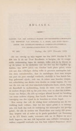 Bijlage C. Rapport van den Generaal-Majoor Gouvernements-Commissaris te Westkust van Sumatra C. J. Riesz ...