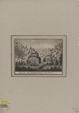 Ansicht vom Plauenschen Grund bei Dresden-Plauen an der Neumühle, Kupferstich, 1777 : Ansicht des Plauschen Grund bey der Neu-Mühle / C. G. Nestler sculps. - [Dresden] , [1777]. - 1 Kunstbl. : Kupferstich ; 23 x 15 cm