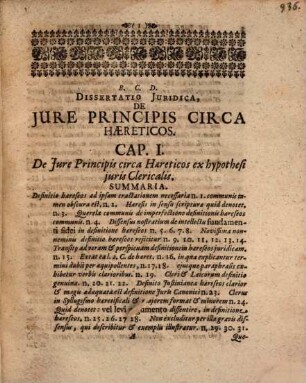 Theses Inaugurales, De Jure Principis Circa Haereticos