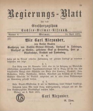 Nr. 8 : 16. April 1871