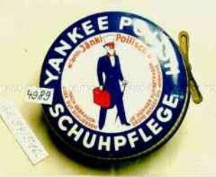 Blechdose mit Deckelheber für "YANKEE POLISH 'Sprich. Jänki Pollisch' SCHUHPFLEGE"