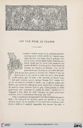 3. Pér. 25.1901: Jan van Eyck en France