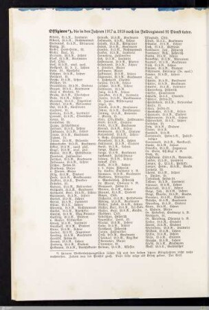 Offizierliste 1917-18