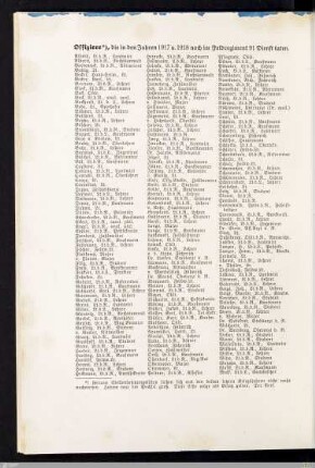 Offizierliste 1917-18