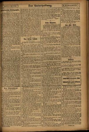 Zweite Ausgabe vom Donnerstag, den 18. September 1924.