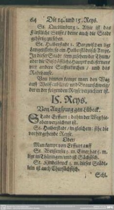 15. Reys. Von Augspurg gen Lübeck