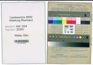 Entnazifizierung Otto Weiss , geb. 17.09.1897 (Kaufmann)
