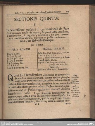 Sectionis Quintae