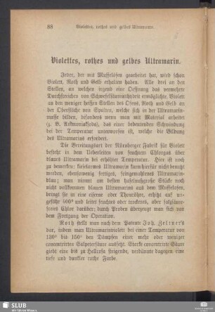 Violettes, rothes und gelbes UIltramarin