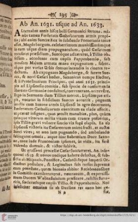 Ab An. 1631. usque ad An. 1633