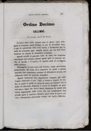 Ordine Decimo Gallinae.