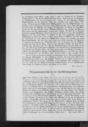 Religionsunterricht in der Fortbildungsschule