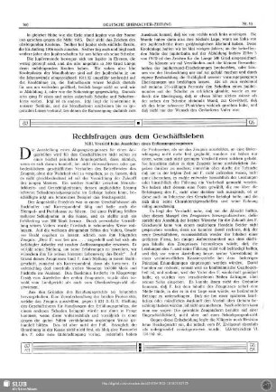 Rechtsfragen aus dem Geschäftsleben