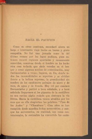 Hacia el Pacífico