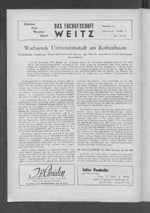 Wachsende Universitätsstadt am Rothenbaum