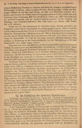 III. Die Entfaltung des modernen Kapitalismus