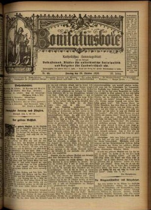 Erste Ausgabe vom Sonntag, den 29. Oktober 1916.