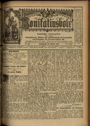 Erste Ausgabe vom Sonntag, den 29. Oktober 1916.