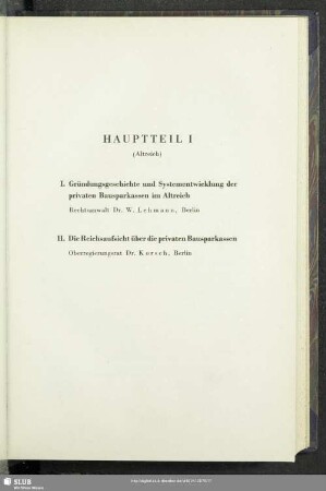 Hauptteil I (Altreich)